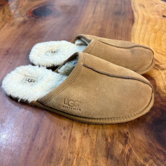 Ugg Shearling Slippers 43 US 10 Brown Fur Slip on - Picture 1 of 7